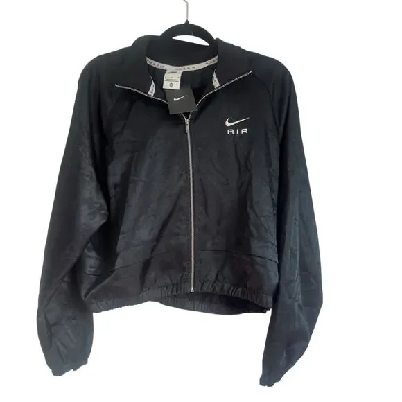 Nike Women's Full Zip Cropped Air Satin Jacket Long Sleeve Black Size Small NWT Jackets & Coats